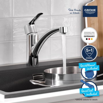 Grohe Quickfix keukenkraan Start lage uitloop chroom