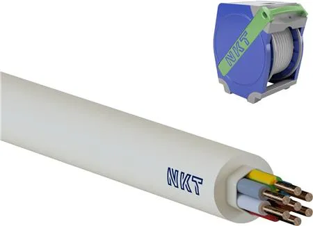 NKT Installationskabel, Halogenfri, 7G1,5 mm² NOIKLX 90° Dca, Lysegrå, 300/500V, Qaddy 400 m, Kabeldiameter 11,2 mm - (400 meter)