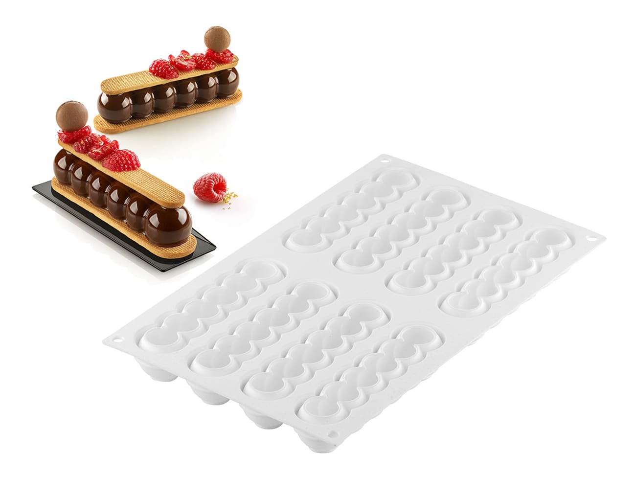 Moule silicone - 8 truffle éclairs - 30 x 17,5 cm - Silikomart