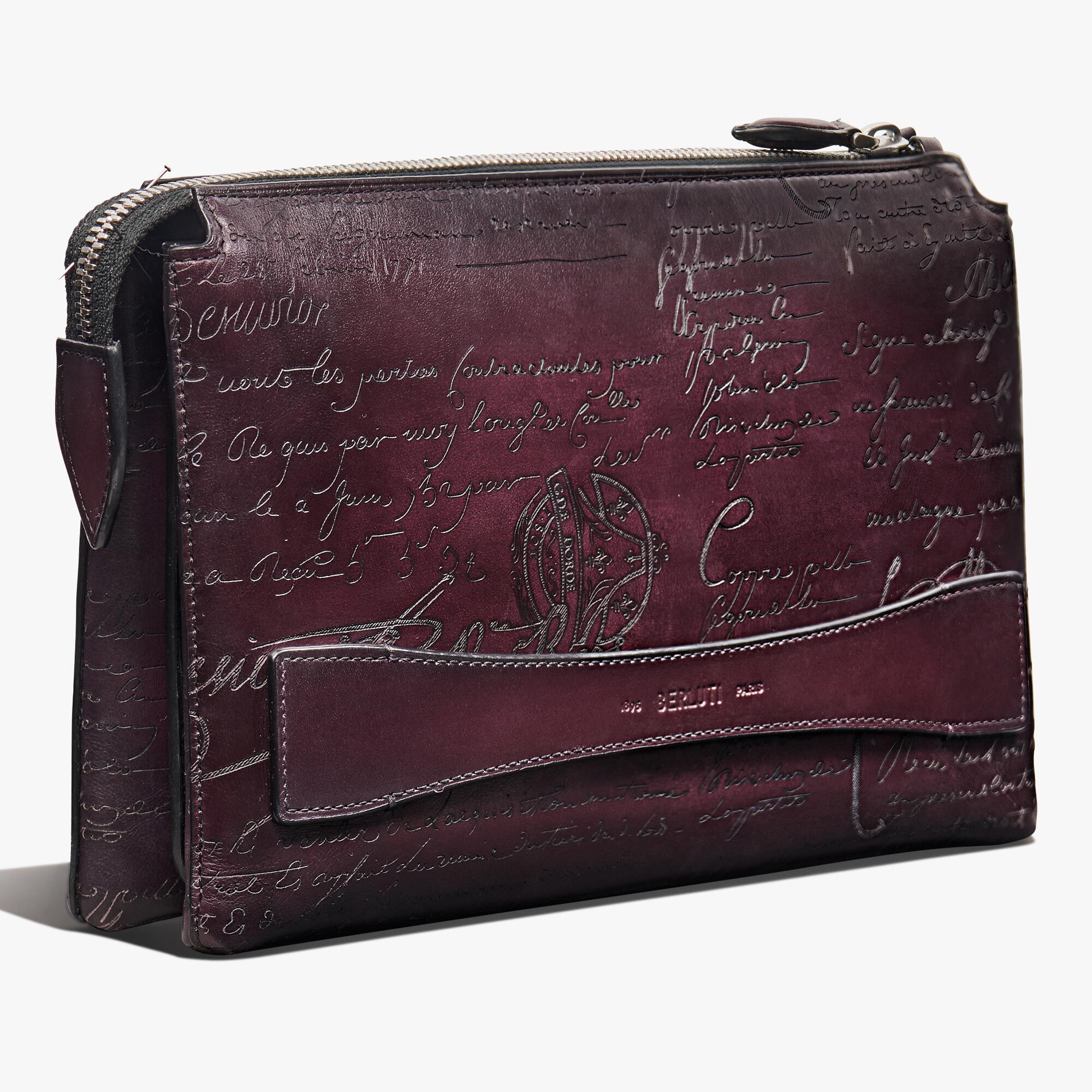 Pochette Zippee Tersio En Cuir Scritto