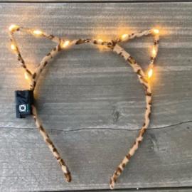 Headband Led diadeem Cats - Brown Leopard/Multilight