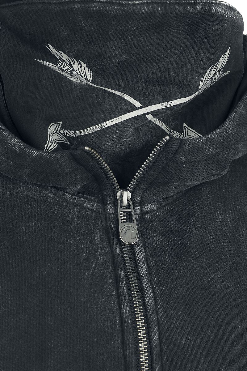 Sweat Zippé avec Masque Amovible | Black Premium by EMP Sweat-shirt zippé à capuche