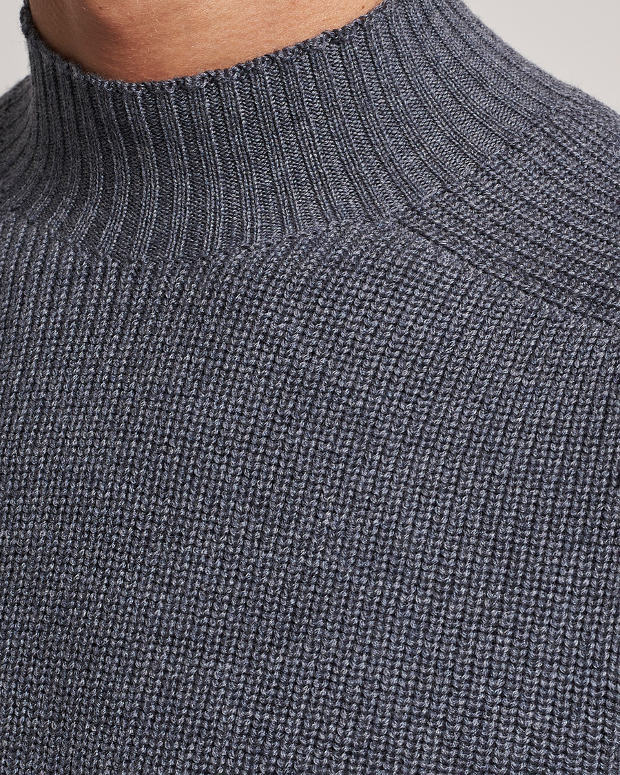 Gran Sasso Rainwool Mock Neck Grey Melange