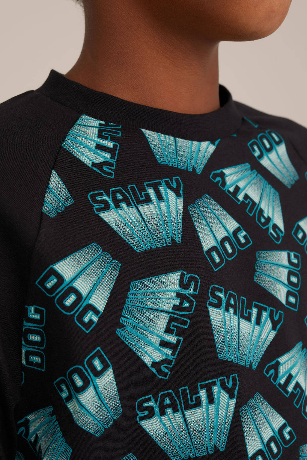 WE Fashion pyjamaset zwart/blauw