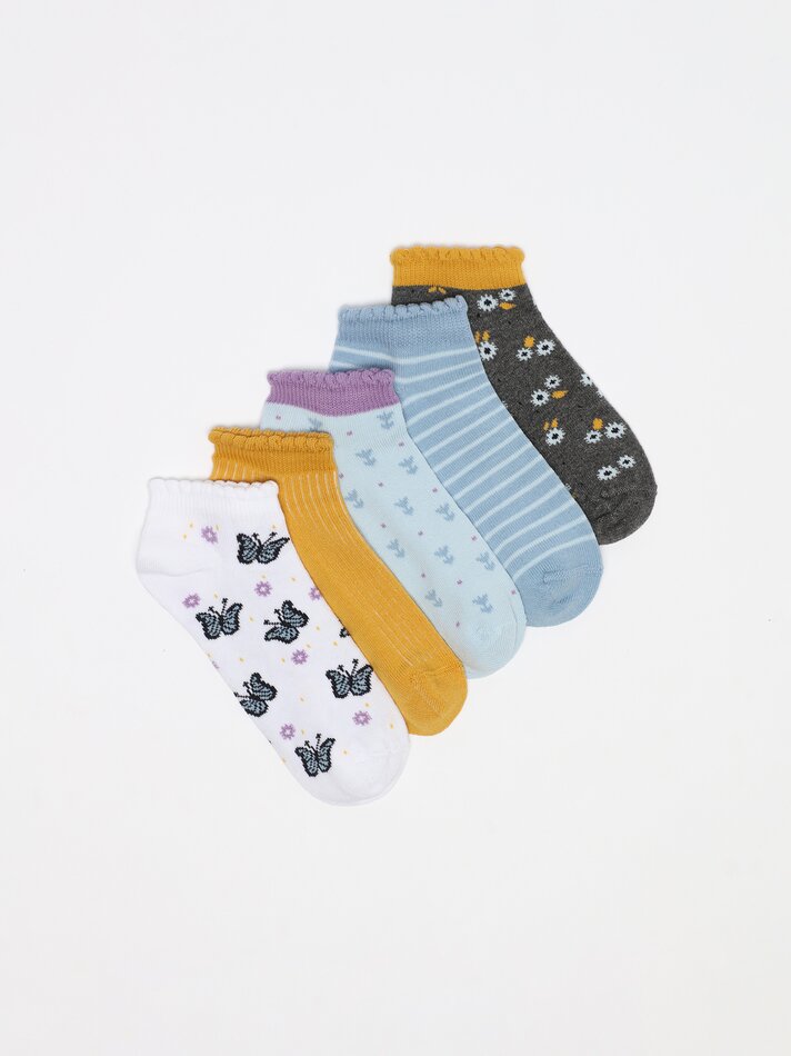 Pacote com 5 pares de meias estampadas - Sortidas