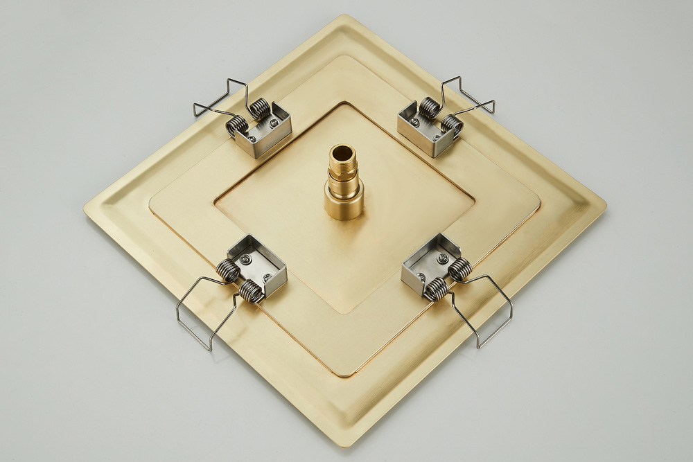 Saniclear Plus inbouw regendouche met inbouw douchekop 30x30cm geborsteld messing - mat goud