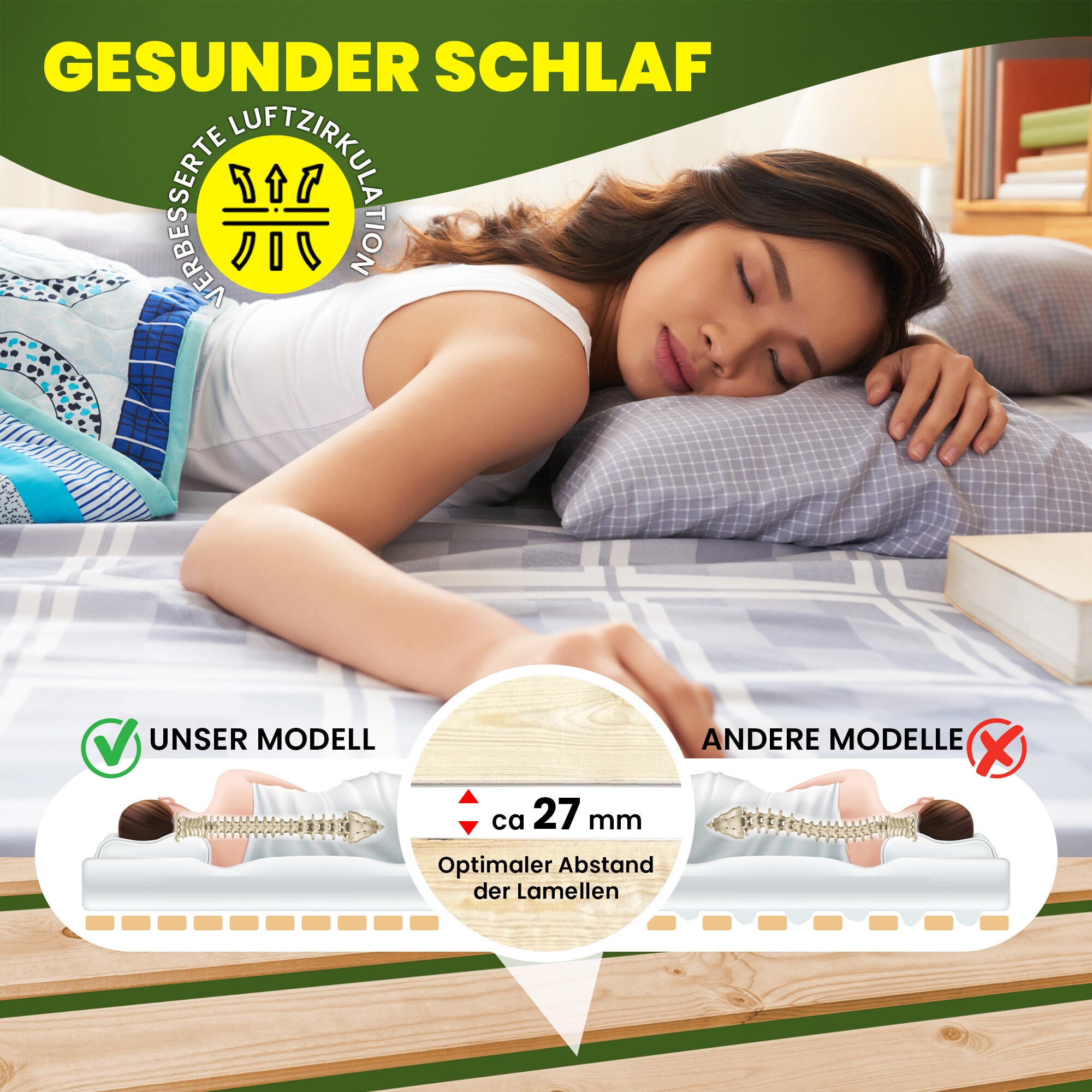 Coemo Rollrost Lattenrost ROMO aus Massivholz verschiedene Größen