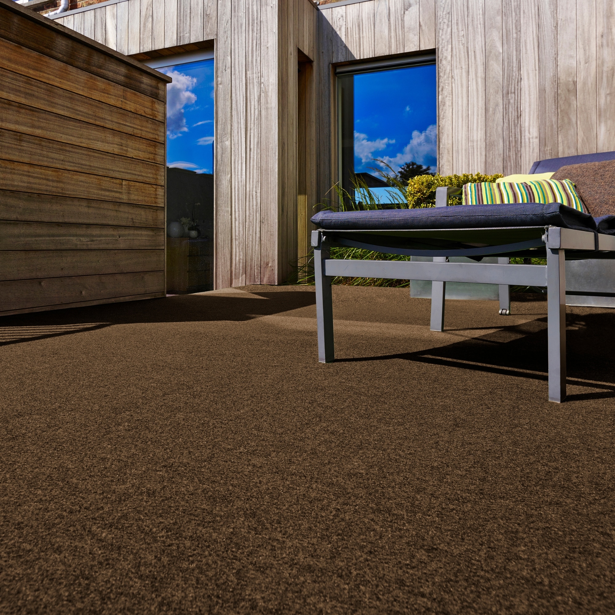 Andiamo Kunstrasen »Field, Gesamthöhe 4 mm, Made in Belgium« rechteckig für Balkon & Terrasse, mit Drainage-Noppen, Nadelfilz-Optik