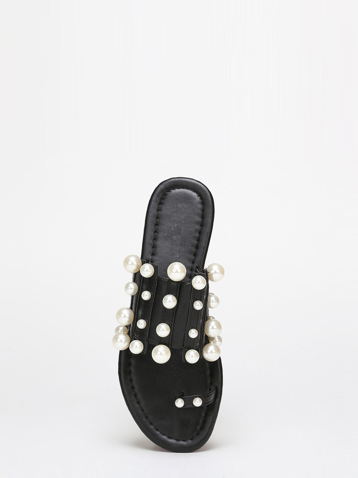 Mules à perles- Noir