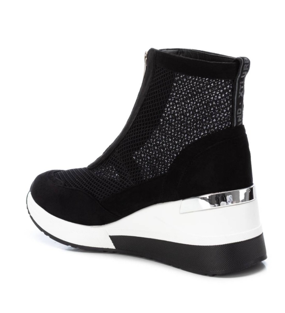Tênis Xti 141043 Preto - Salto Anabela de 7cm -