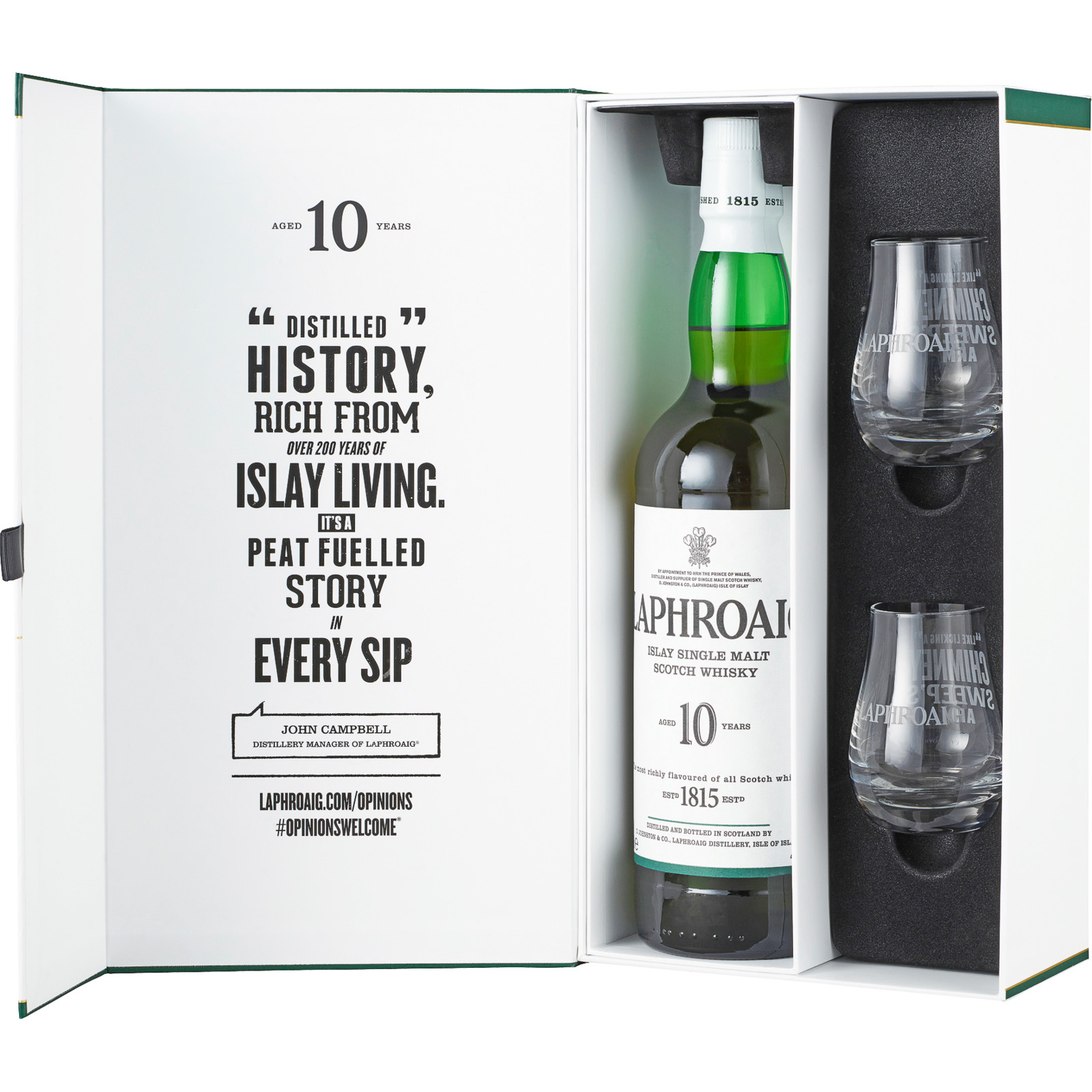 Laphroaig 10 Years Single Malt Set mit 2 Gläsern 70 cl