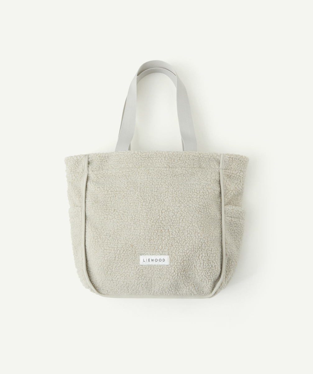 LIEWOODTOTEBAG EN SHERPA BLANC CASSÉ ET FIBRES RECYCLÉES