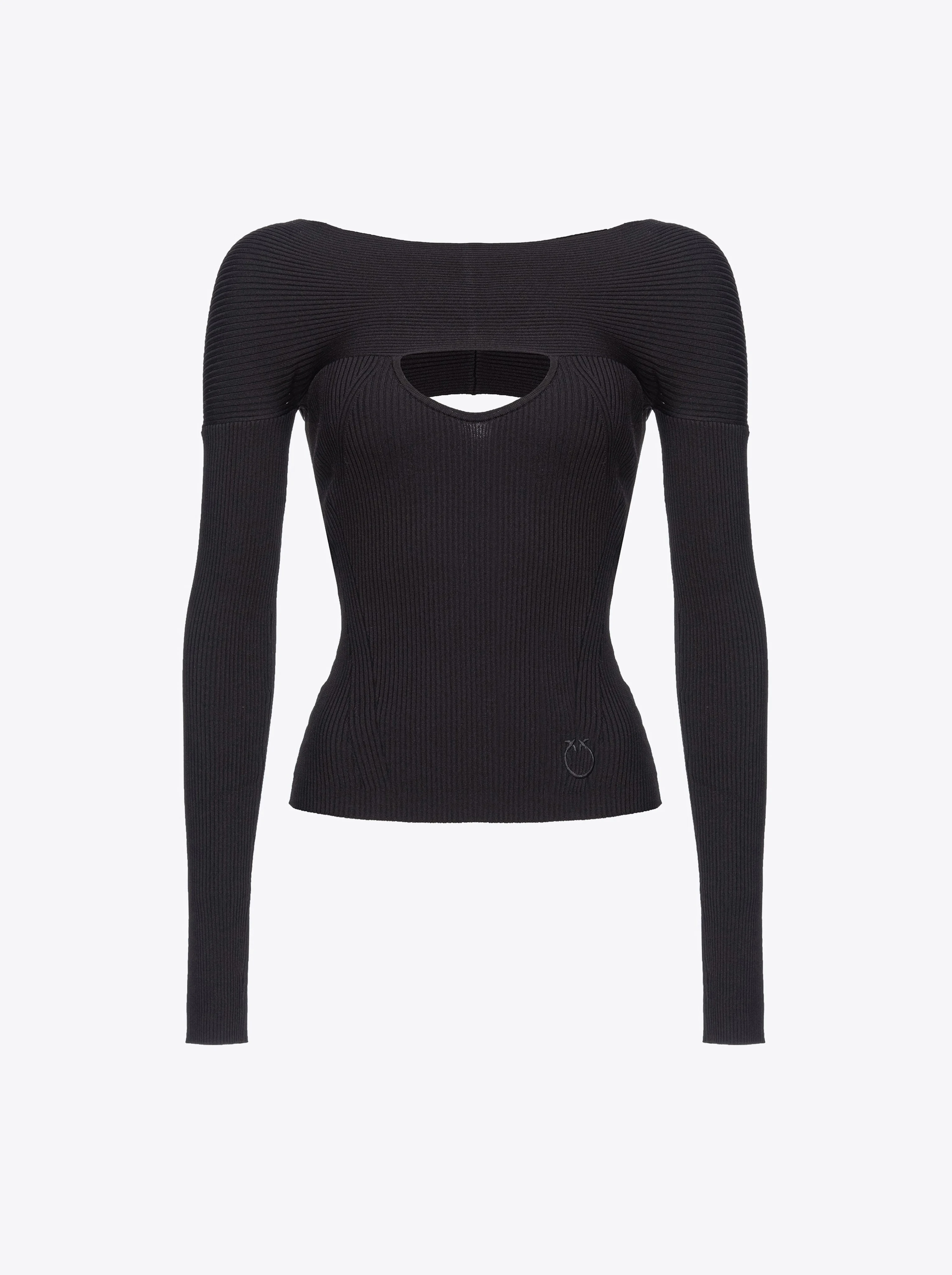 Pull côtelé à découpes | Noir