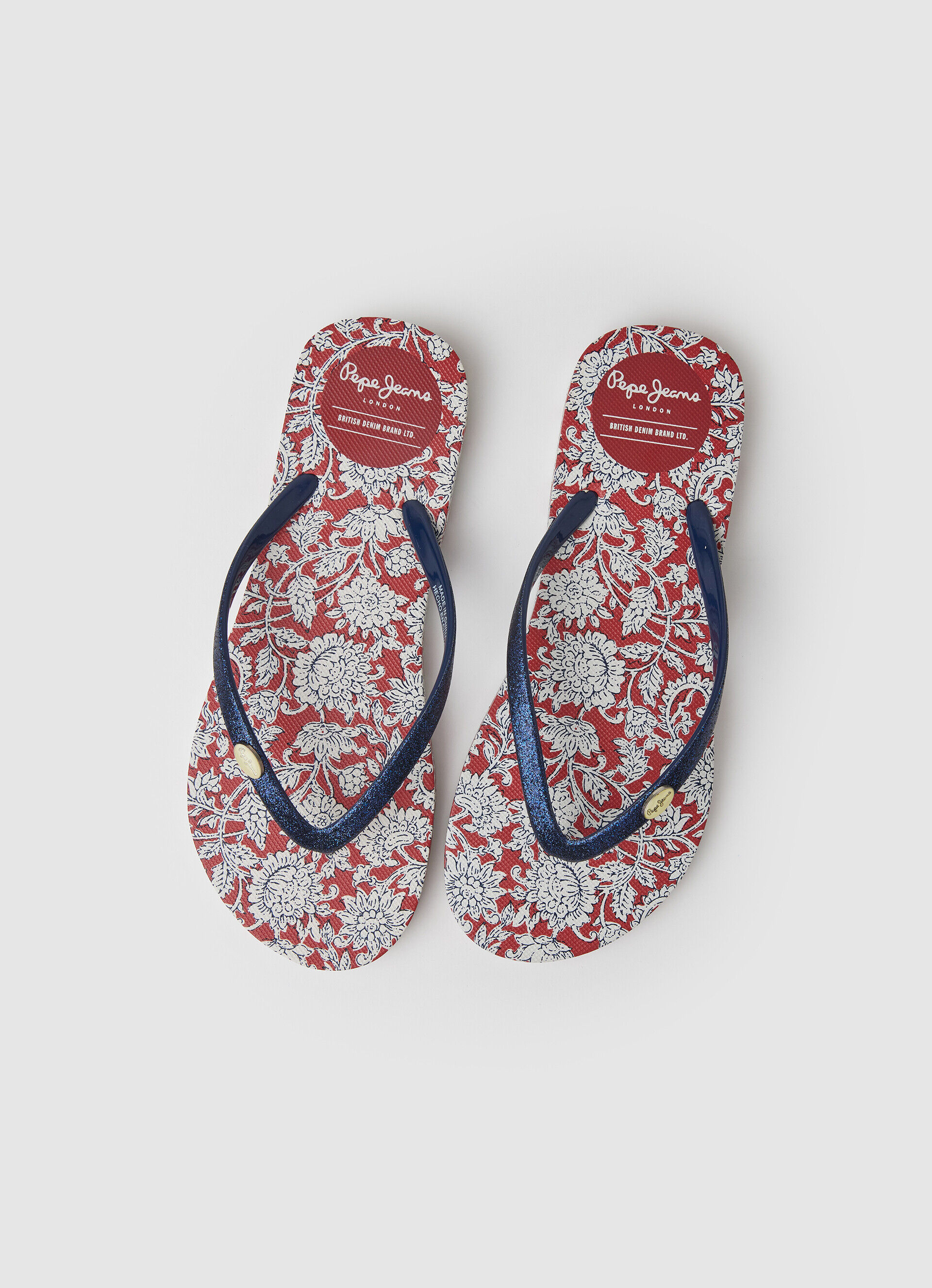 Chinelo de dedo RAKE FLORAL BEACH - vermelho