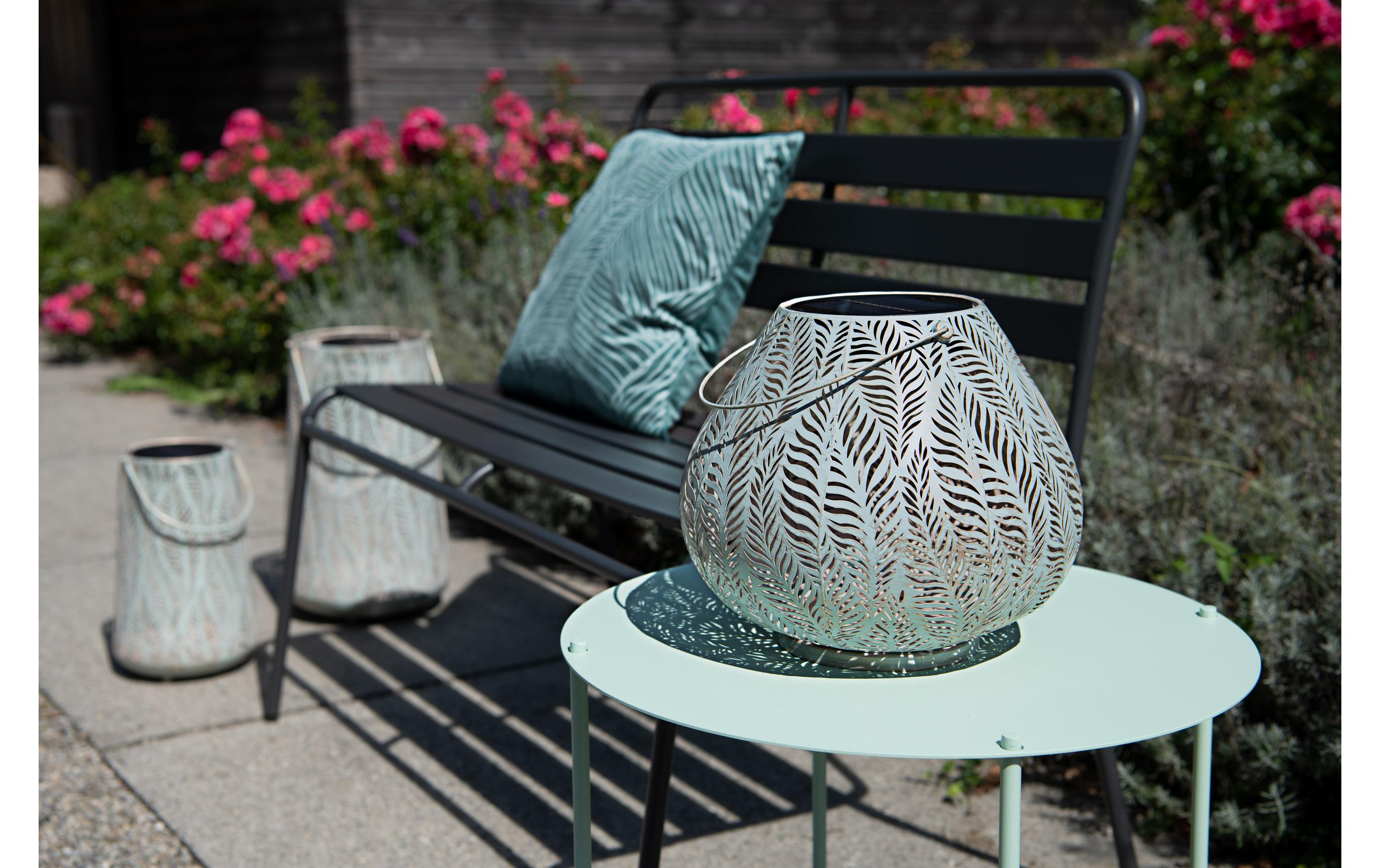Laterne Solar Antic Lara, Ø 29 cm, MintSolarleuchte zum Aufstellen oder Aufhängen