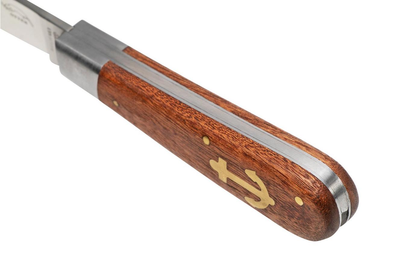 Otter Anchor Knife 173 R Large Stainless, Sapeli, Brass Anchor, zakmes