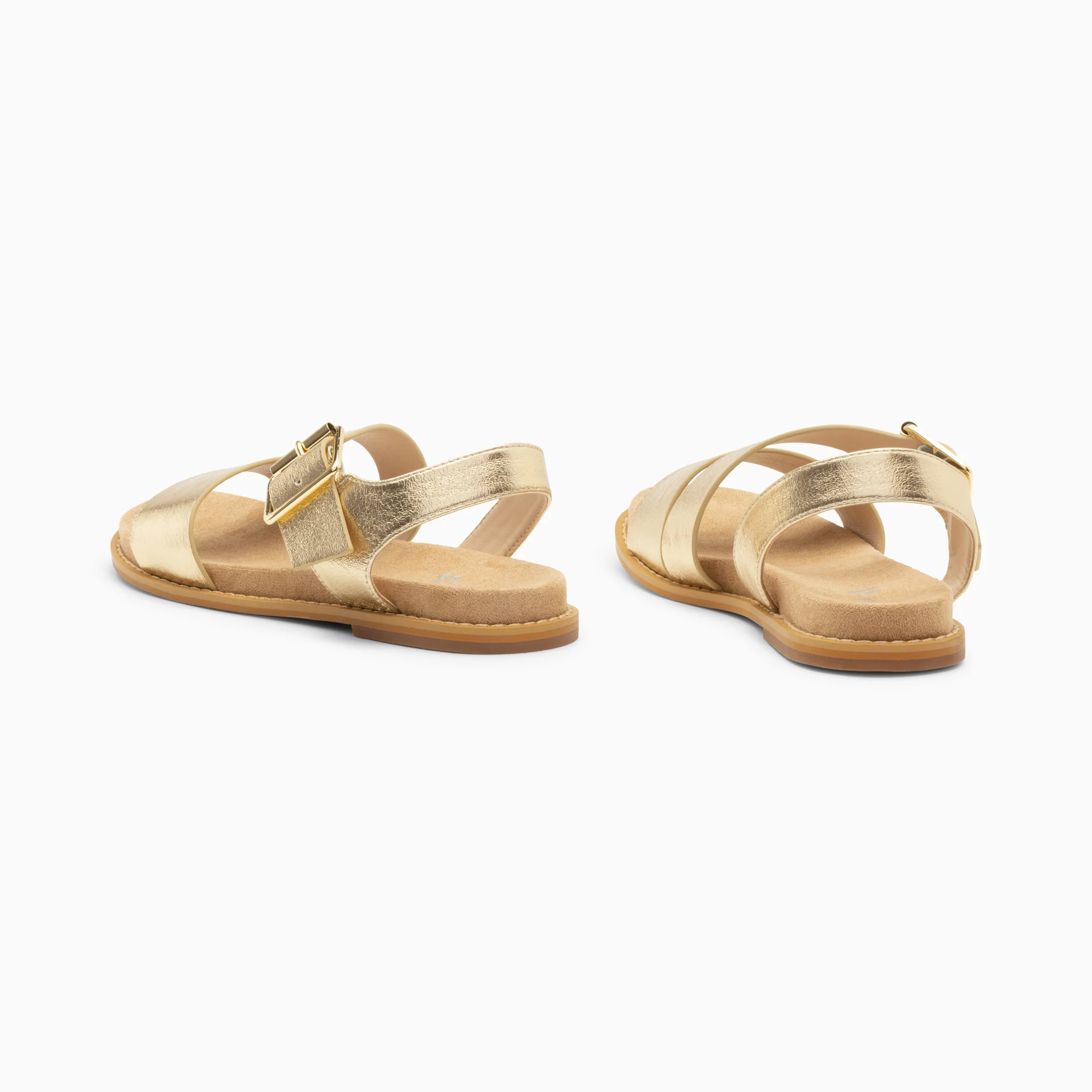 Sandales plates-Sandales plates Ameline or à larges brides