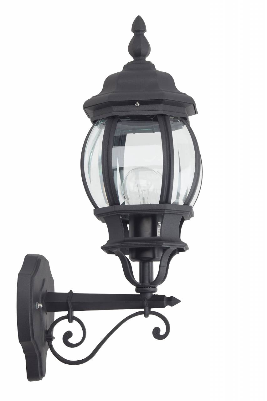 BRILLIANT Lampe Istria Außenwandleuchte stehend schwarz | 1x A60, E27, 60W, geeignet für Normallampen (nicht enthalten) | IP-Schutzart: 23 - regengeschützt