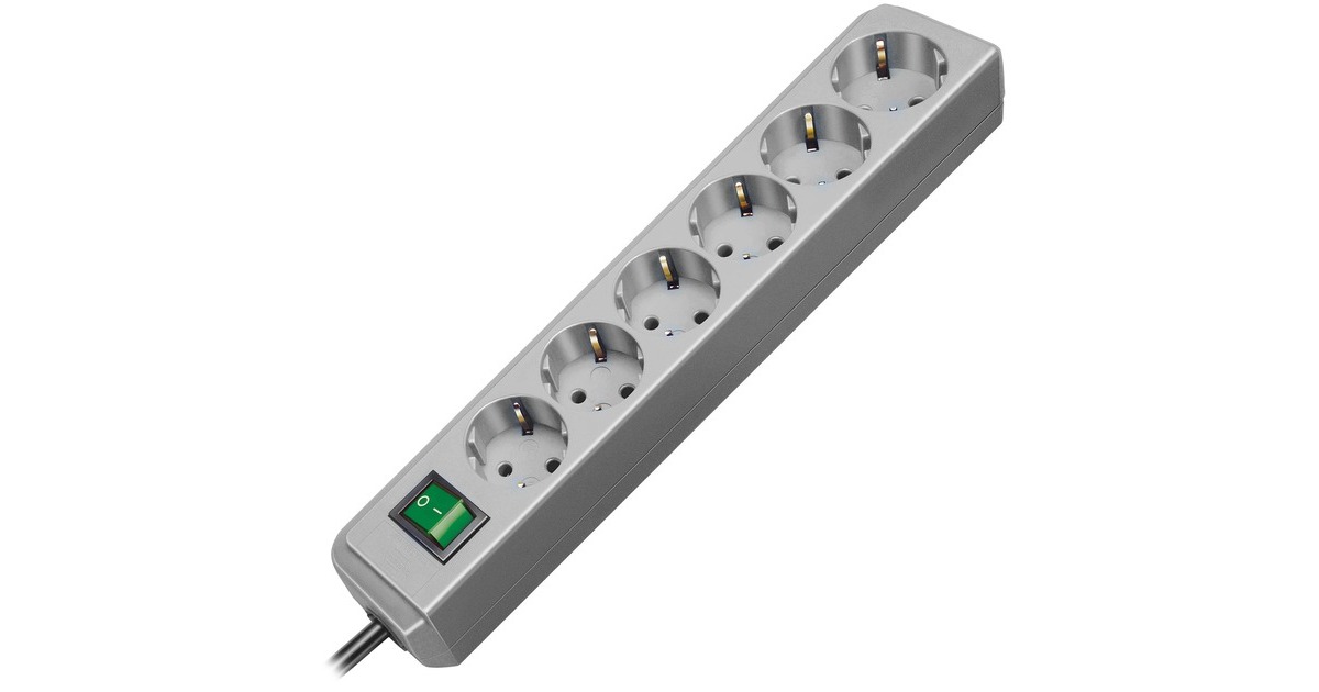 BrennenstuhlEco-Line Stekkerdoos 6x stekkerdoos  (Grijs, 1159540015, voor 6 stekkers)