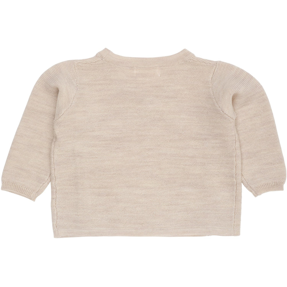 Køb COPENHAGEN COLORS Pale Cream Mel Merino Baby Cross-Over Cardigan In Garter Stitch