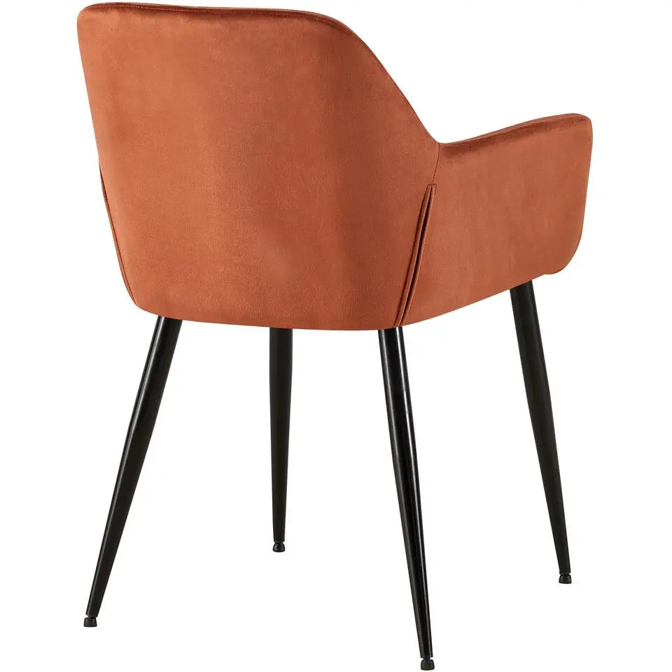 CLP Eetkamerstoel Emia zwart Frame - Fluweel - bruin