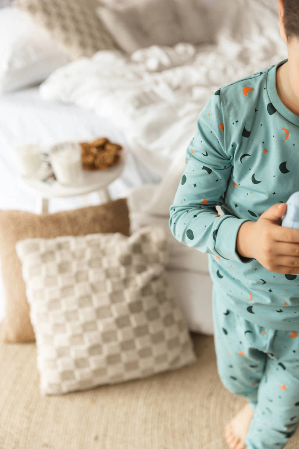 Quapi pyjama PUCK met all over print blauw/donkerblauw/oranje