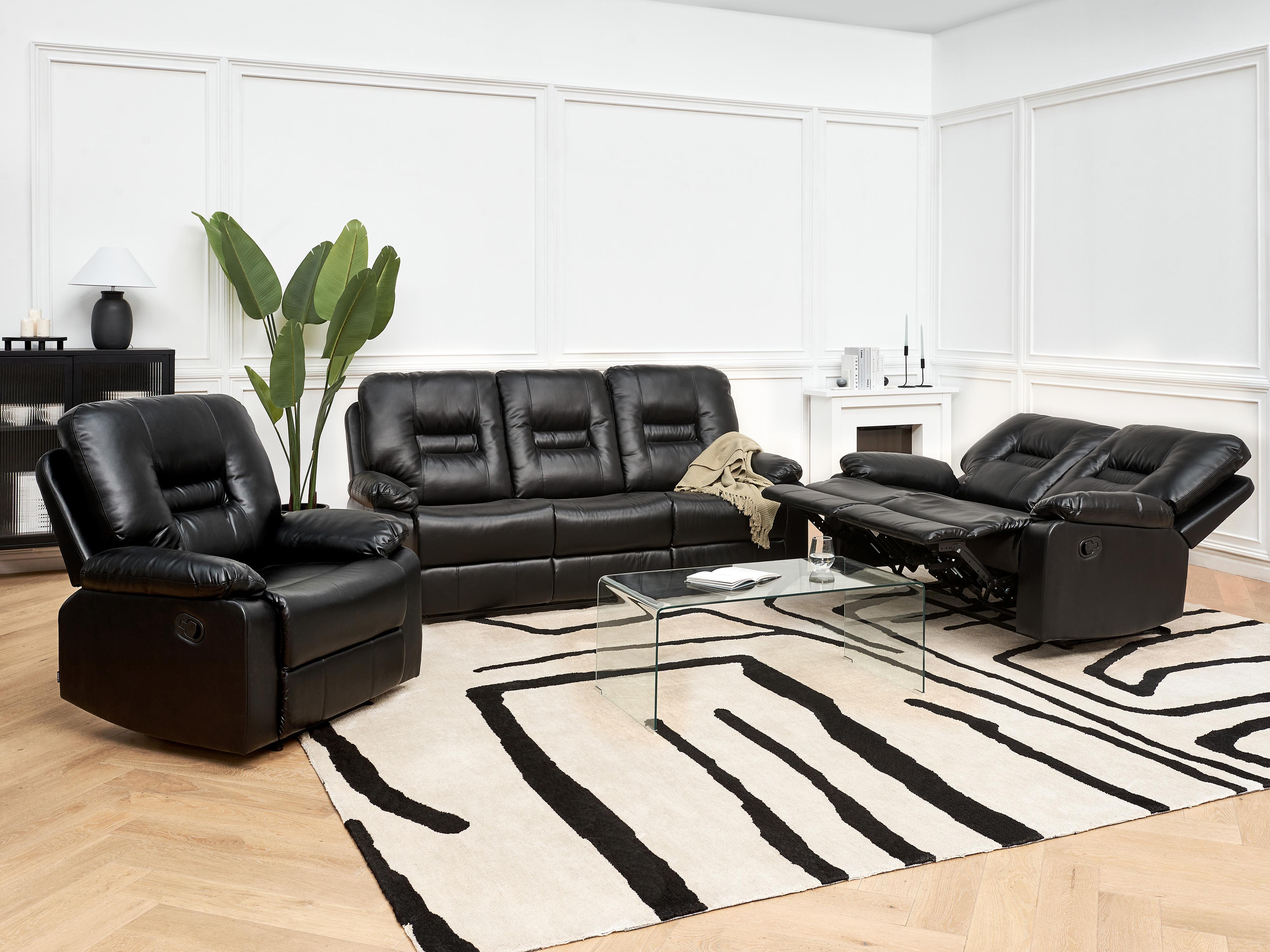 Relaxfauteuil BERGEN inclusief voetensteun Kunstleer Zwart