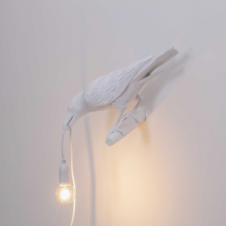 Seletti Bird Looking wandlamp links buiten wit