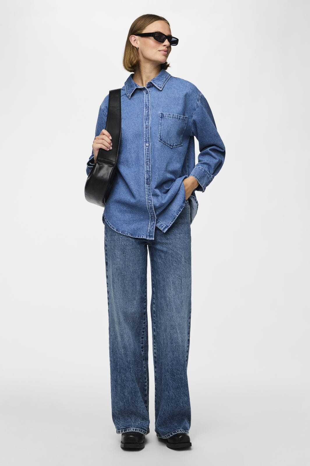 Pieces Pcmaisie Ls Denim Shirt 4544392 medium blue denim