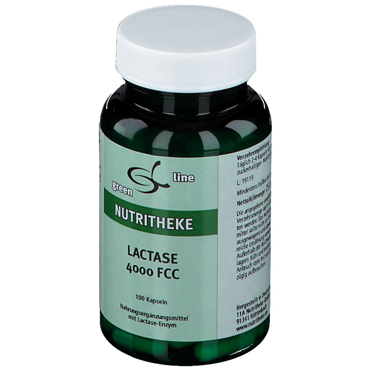 green line NUTRITHEKE Lactase 4000 FCC