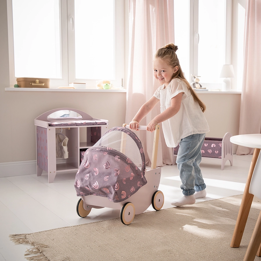 howa® Puppenwagen Rainbow mit faltbarem Verdeck