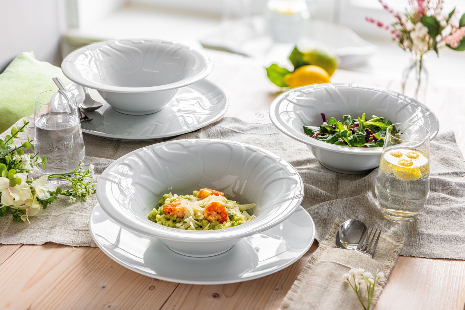 CreaTable Pizzateller GOURMET 32 cm Porzellan weiß