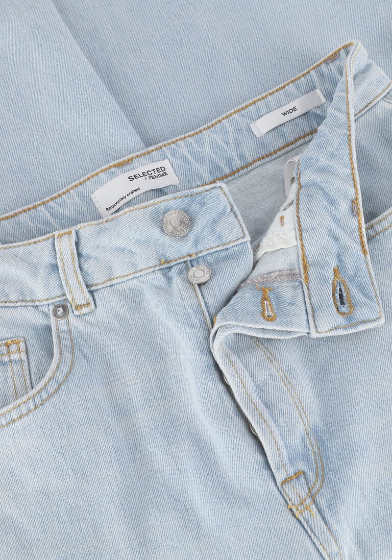 SELECTED FEMME lichtblauwe selected femme wide jeans slfalice hw wide lon