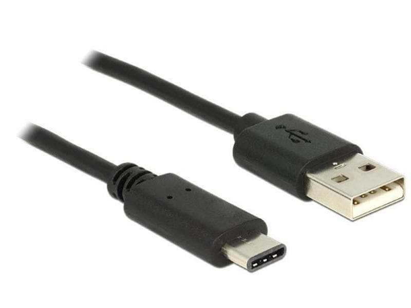Delock USB 2.0-Kabel  USB A - USB C 1 m USB Type-C 2.0 Stecker > USB 2.0 Typ A Stecker, 1 m