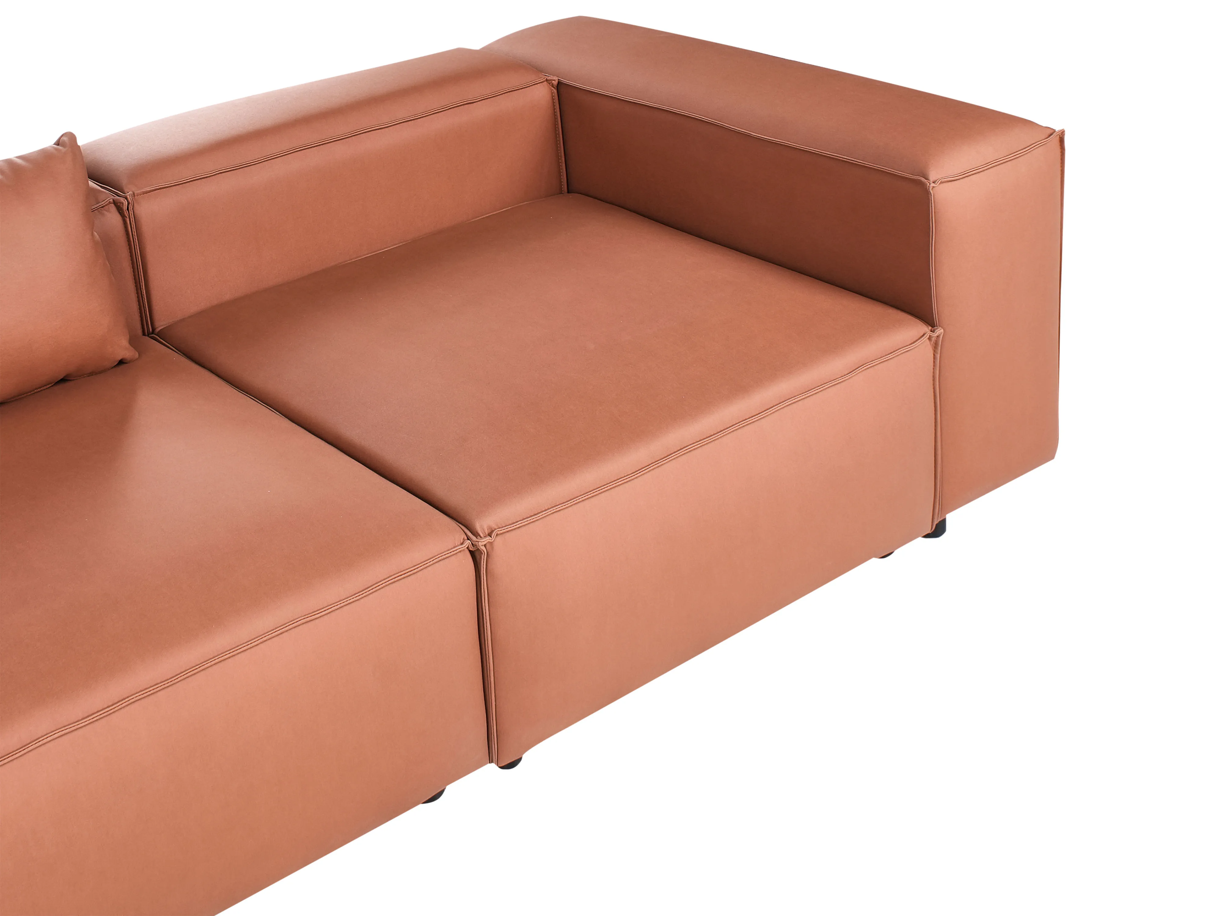 Modulaire bank 3-zits BRANDE Kunstleer Goudbruin