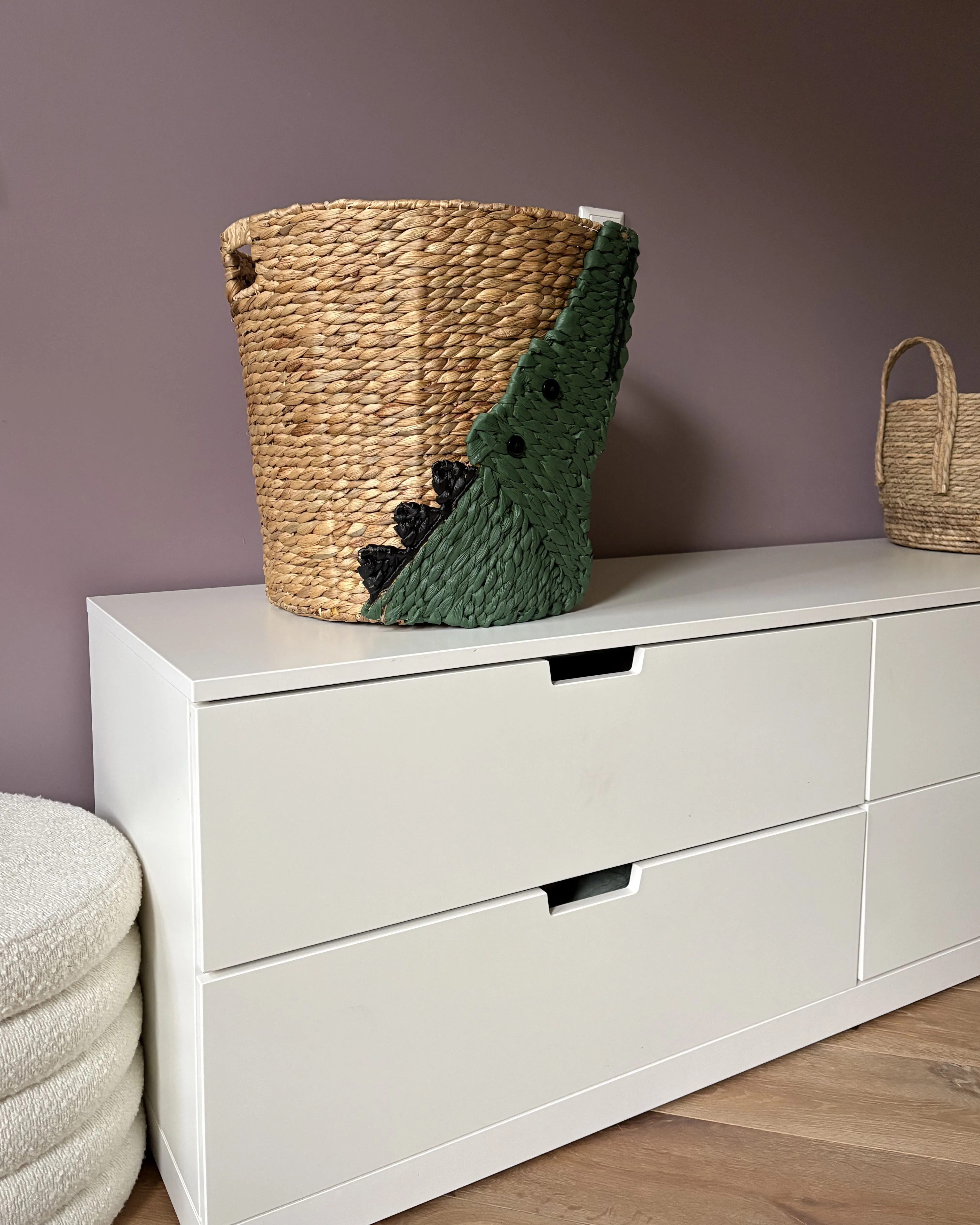 Kindermand Krokodil LOXTON Wicker Natuurlijk