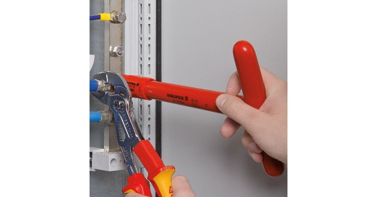 KNIPEXCobra VDE Hightech-waterpomptang 87 26 250 zweedse- / waterpomp-tang  (Rood/geel, Getande grijpvlakken, Doorgestoken scharnier )