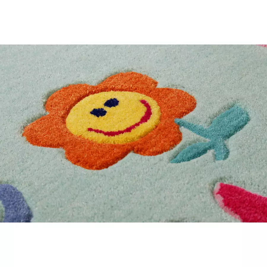 Smart Kids Kinderteppich Happy me! hellblau