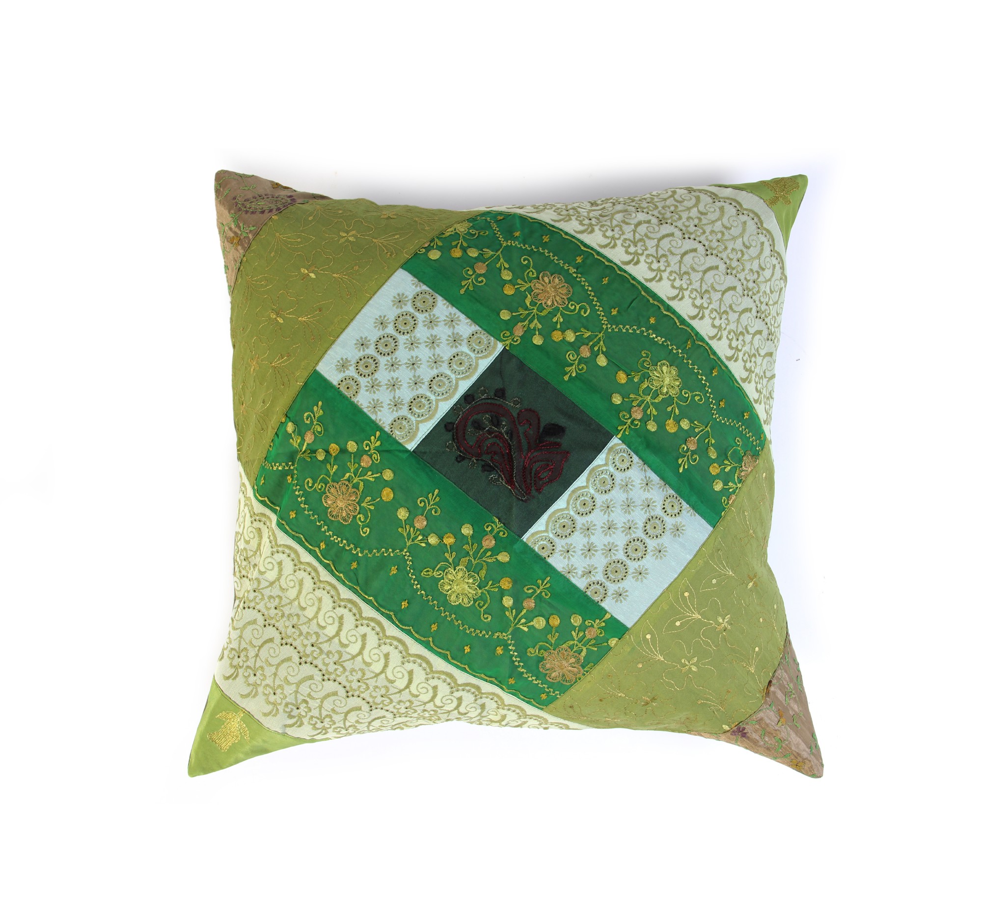 Kissenhülle 'Saree', grün, multicolor, T 60 cm, B 60 cm von fischer's lagerhaus