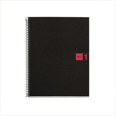 THE ORIGINAL NOTEBOOK, couverture souple, A5, quadrillage 5x5 mm, 80 feuilles de 1 couleur, Miquelrius, Rouge.