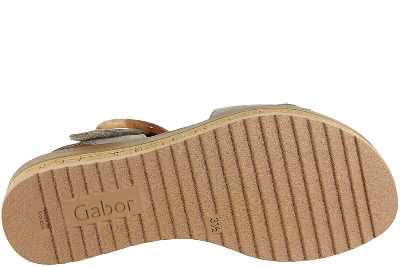 GABOR SANDAL I STØVET GRØNT RUSKIND