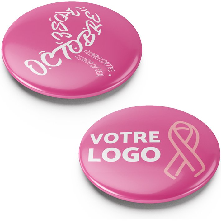 Badge publicitaire finition brillante - marquage multicolore