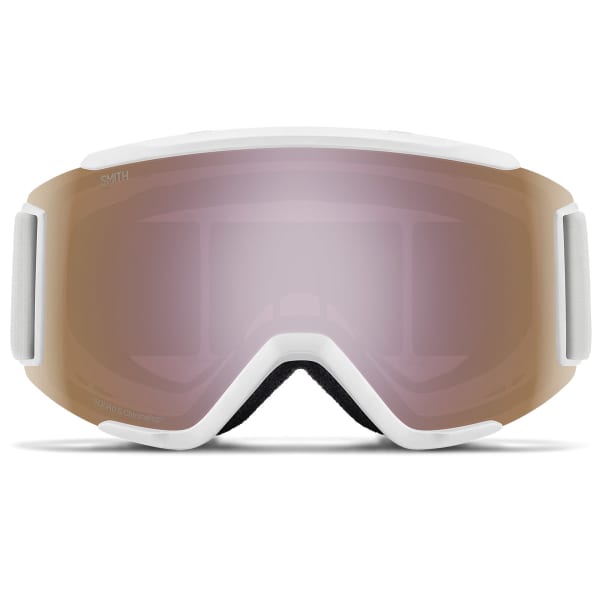 Masque de ski SMITH SQUAD S WHITE VAPOR CHROMAPOP EVERYDAY ROSE GOLD MIRROR