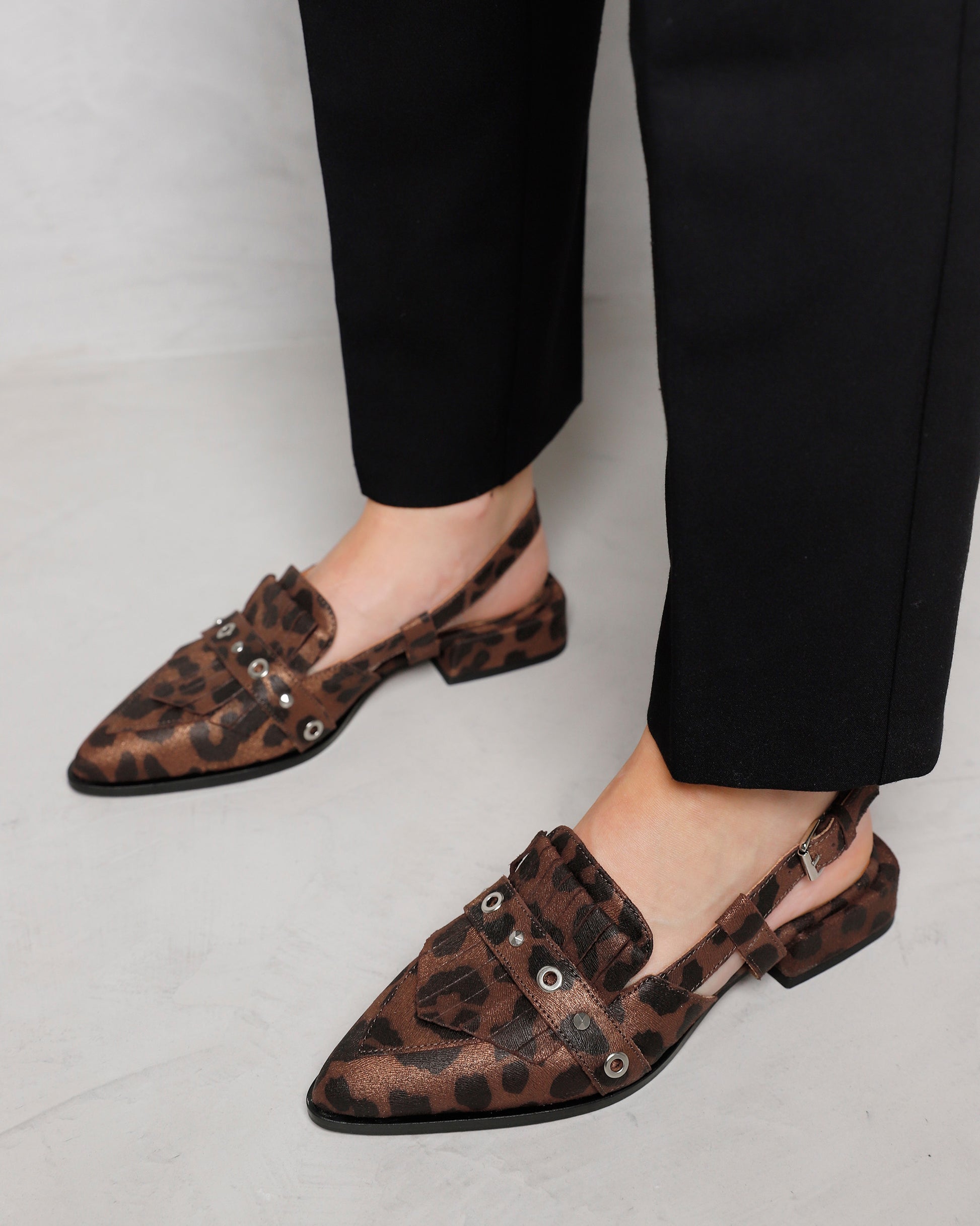 VIA VAI luipaardprint slingbacks Jazz Tammi