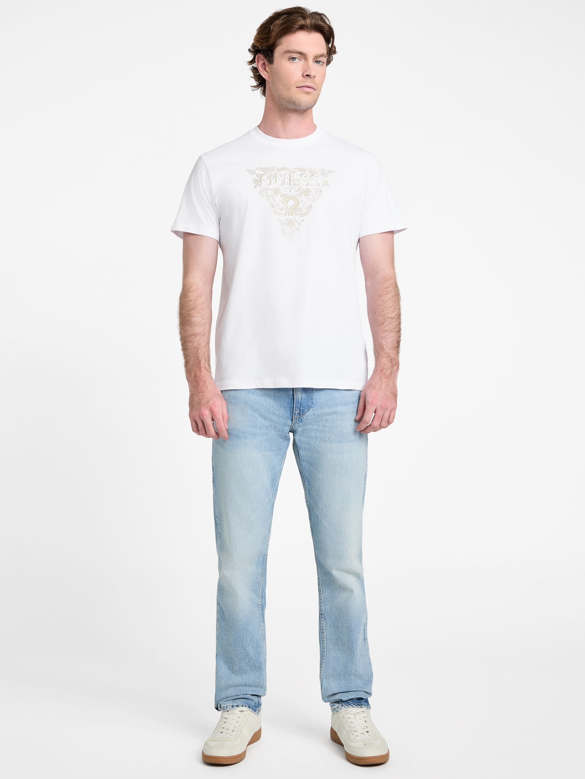 Camiseta Eco com Logo Bordado de Flor