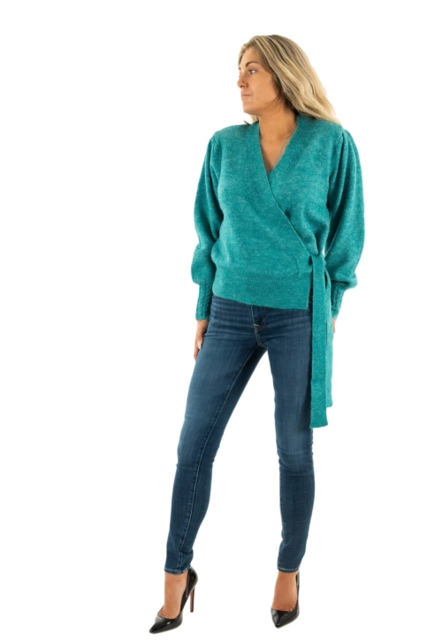 gilets cardigans ichi olene 185424 cadmium green