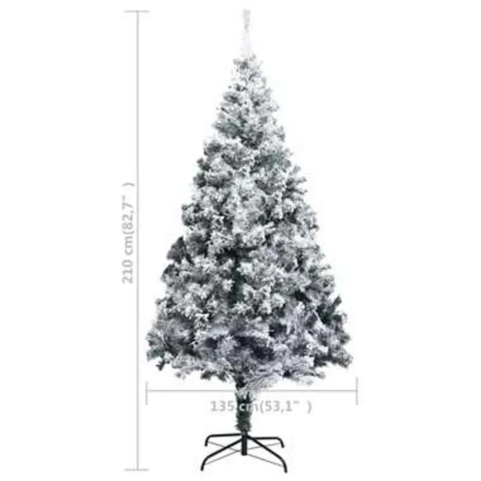 vidaXL Kunstkerstboom met sneeuw 210 cm groen