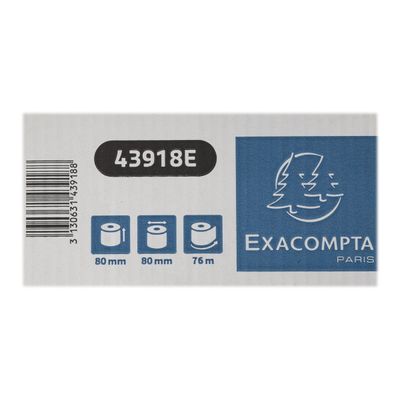 Exacompta - 10 Bobines caisses Safecontact - papier thermique simple couche 80 x 80 mm - 76 m