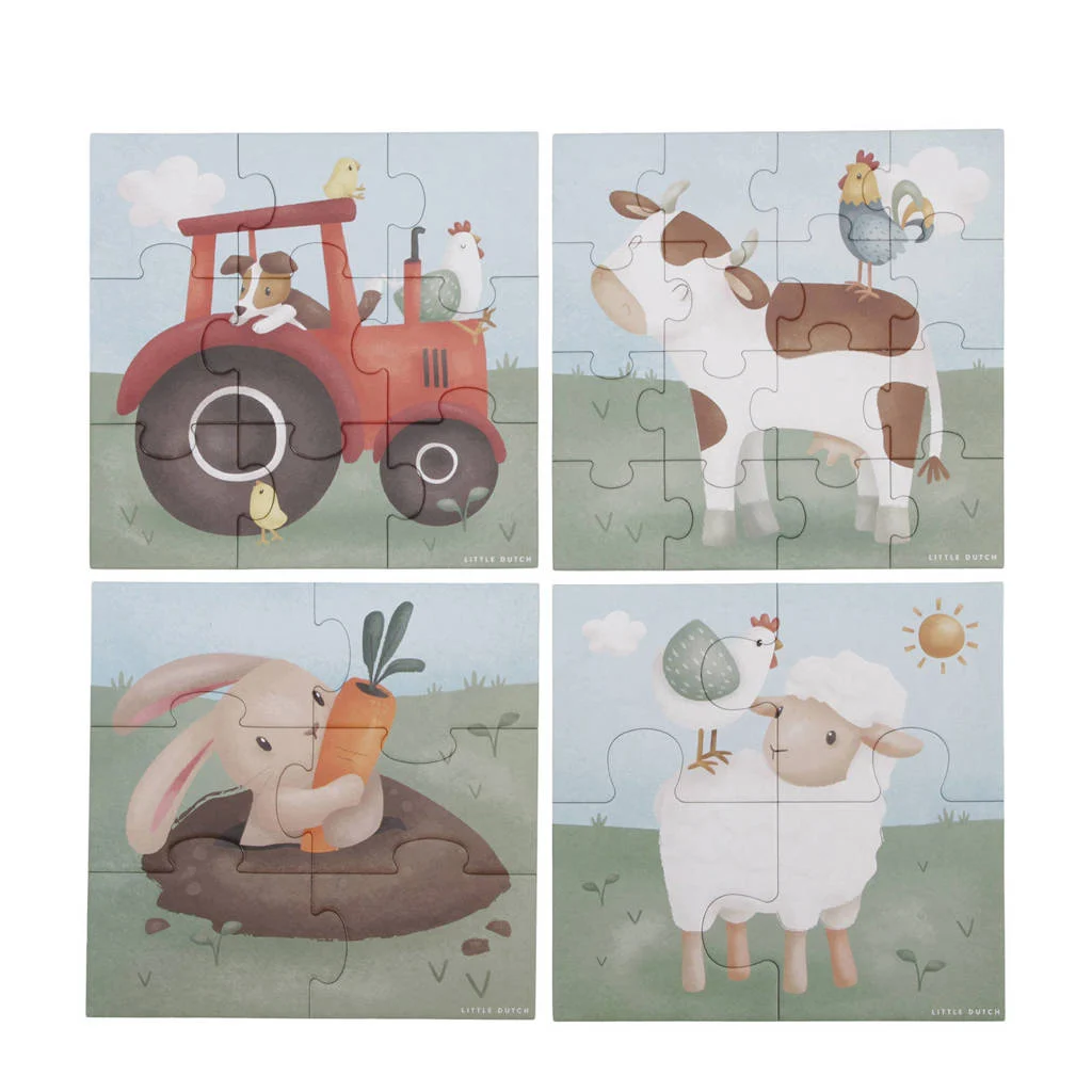 4 in 1 puzzel little farm legpuzzel 16 stukjes