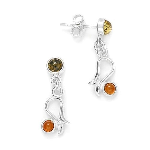 Boucles d'oreilles ambre mixte